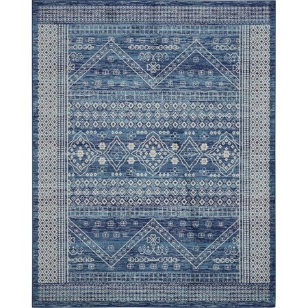 Homeroots 8 x 10 ft. Navy Blue & Ivory Persian Motifs Area Rug 385607